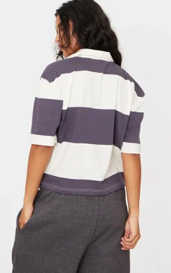 PrettyLittleThing T-Shirts*Striped Collared T Shirt
