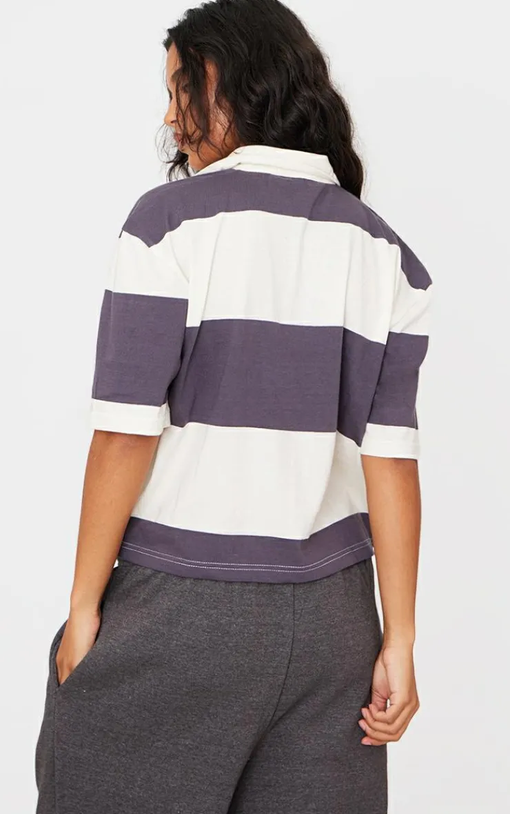 PrettyLittleThing T-Shirts*Striped Collared T Shirt