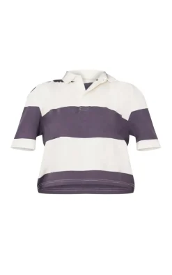 PrettyLittleThing T-Shirts*Striped Collared T Shirt