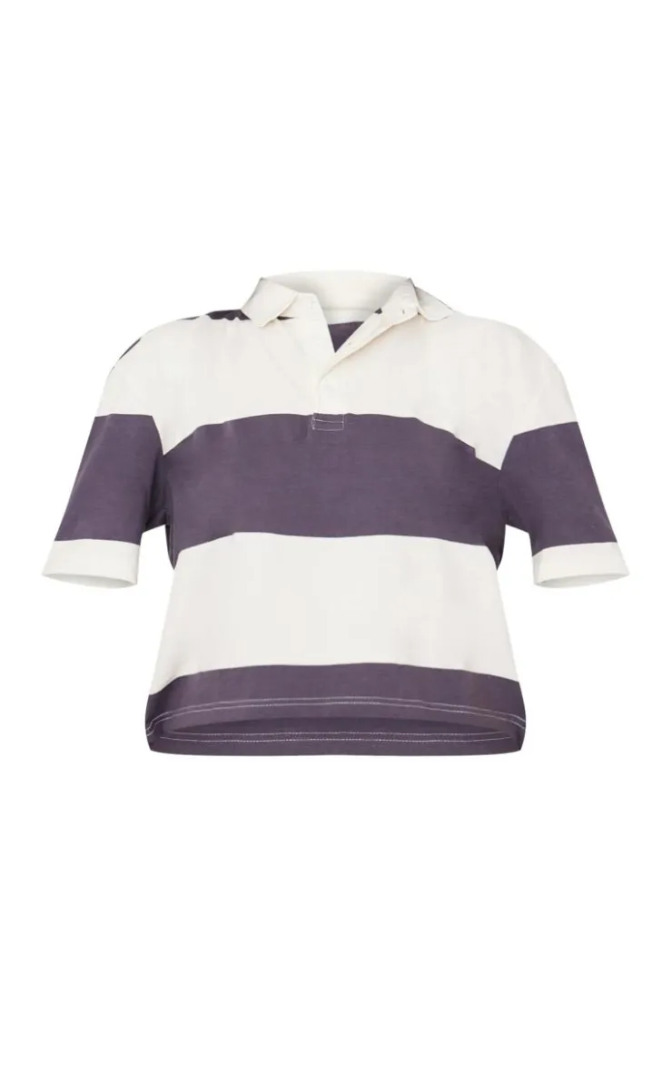 PrettyLittleThing T-Shirts*Striped Collared T Shirt