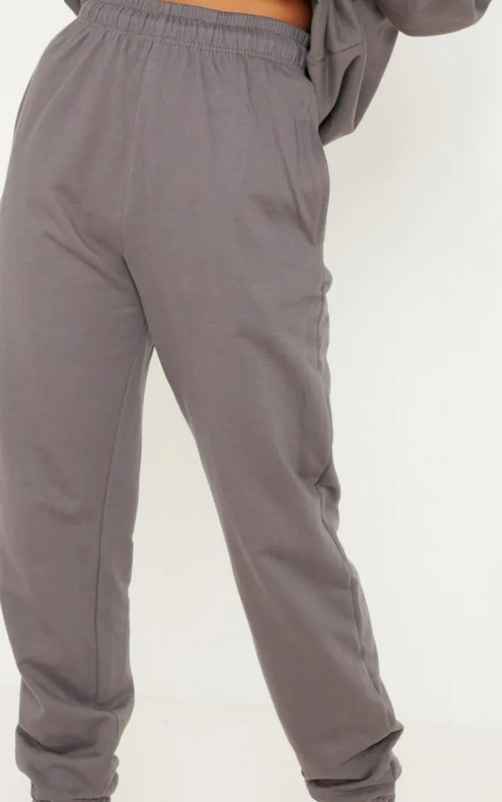 Charcoal Sweat Cuffed High Waist Sweatpants