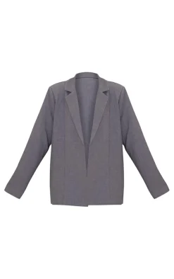 Sale PrettyLittleThing Tailored Oversized Dad Blazer Charcoal