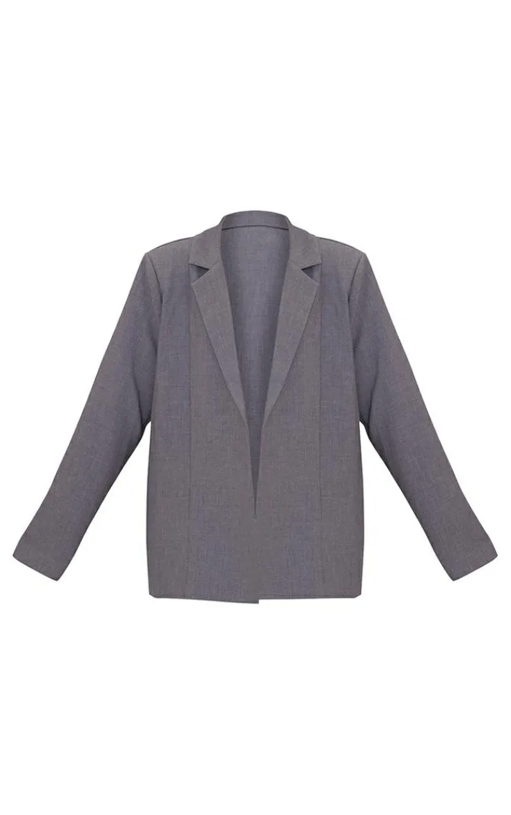 Sale PrettyLittleThing Tailored Oversized Dad Blazer Charcoal