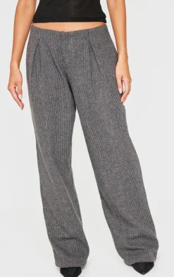 PrettyLittleThing Christmas Shop*Tweed Low Rise Straight Leg Pants