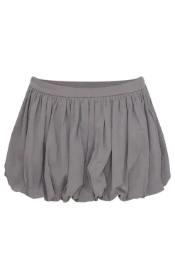 Twill Puffball Mini Skirt-PrettyLittleThing Online
