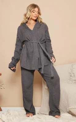 PrettyLittleThing Christmas Day Outfits*Waffle Tie Waist Robe