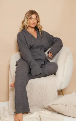 PrettyLittleThing Christmas Day Outfits*Waffle Tie Waist Robe