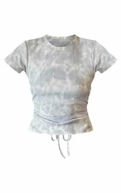 PrettyLittleThing T-Shirts*Washed Rib Open Back T Shirt