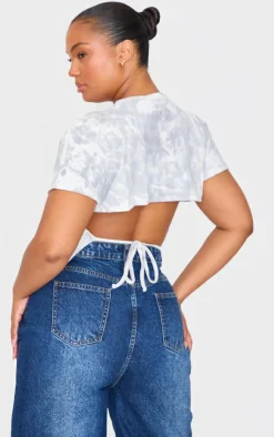 PrettyLittleThing T-Shirts*Washed Rib Open Back T Shirt
