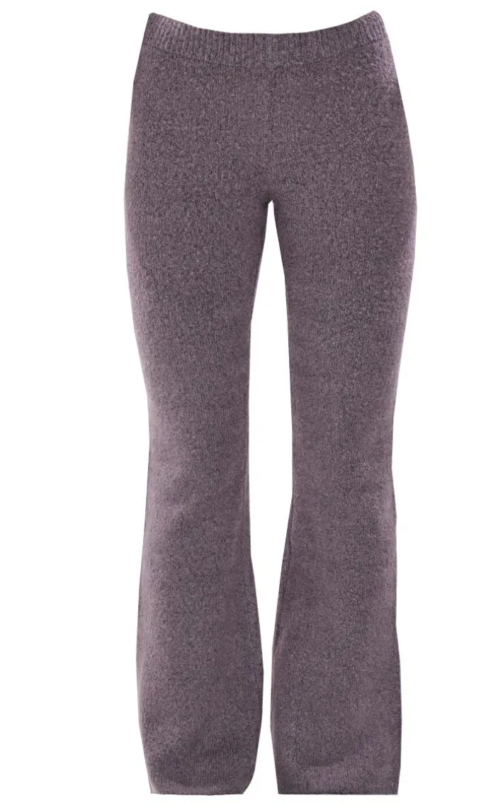 Charcoal Wide Leg Knit Pants