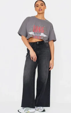 PrettyLittleThing T-Shirts*World Tour Angel Wing Crop T Shirt