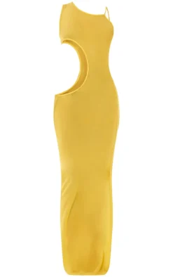 Chartreuse Mesh Cut Out Maxi Beach Dress