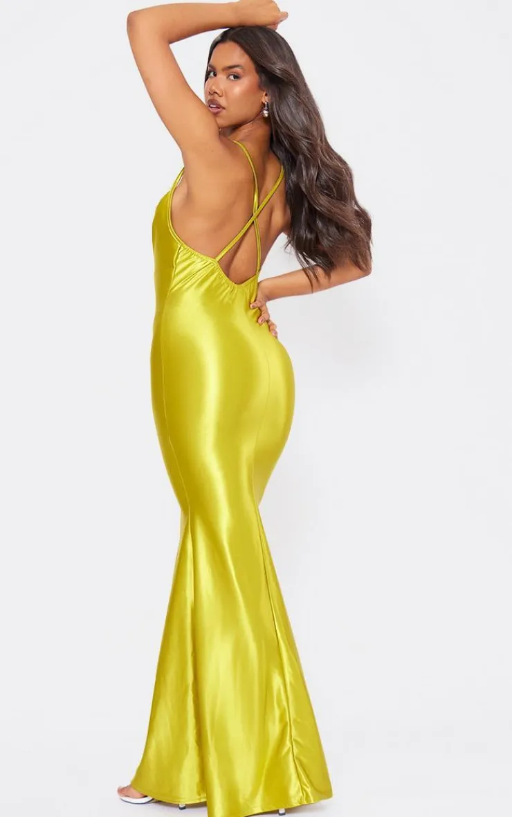 Stretch Satin Cowl Neck Low Back Maxi Dress-PrettyLittleThing Outlet
