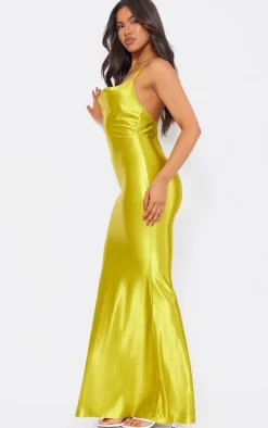 Stretch Satin Cowl Neck Low Back Maxi Dress-PrettyLittleThing Outlet