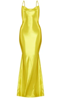 Stretch Satin Cowl Neck Low Back Maxi Dress-PrettyLittleThing Outlet