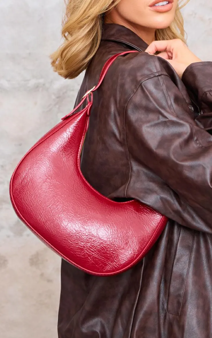 PrettyLittleThing Shoulder Bags*Pu Curved Shoulder Bag