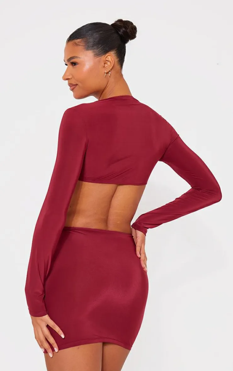 Slinky Cut Out Bust Detail Long Sleeve Bodycon Dress-PrettyLittleThing Discount