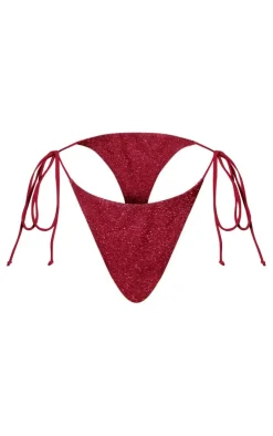 PrettyLittleThing Christmas Shop*Red Tie Side Bikini Bottoms