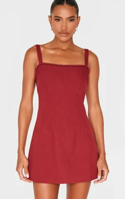 Woven Pearl Mini Dress-PrettyLittleThing Outlet