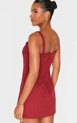 Woven Pearl Mini Dress-PrettyLittleThing Outlet