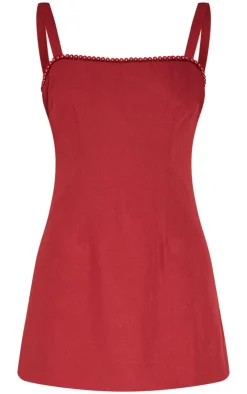 Woven Pearl Mini Dress-PrettyLittleThing Outlet