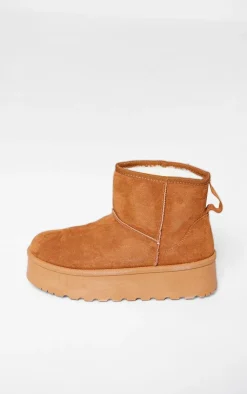 PrettyLittleThing Platforms*Faux Suede Cleated Ankle Platform Boots