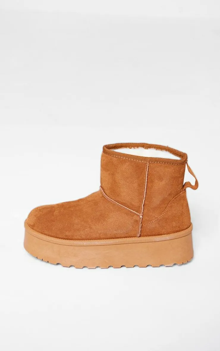 PrettyLittleThing Platforms*Faux Suede Cleated Ankle Platform Boots