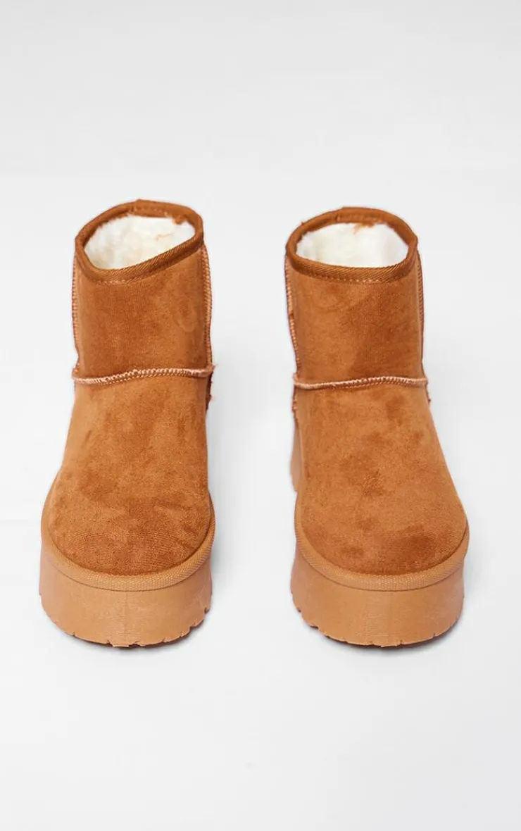 PrettyLittleThing Platforms*Faux Suede Cleated Ankle Platform Boots