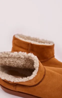 PrettyLittleThing Ankle Boots*Faux Suede Round Toe Thick Flat Sole Ankle Boots