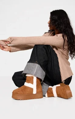 PrettyLittleThing Ankle Boots*Round Toe Faux Fur Ankle Boots