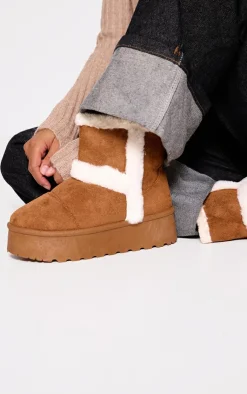 PrettyLittleThing Ankle Boots*Round Toe Faux Fur Ankle Boots