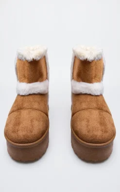 PrettyLittleThing Ankle Boots*Round Toe Faux Fur Ankle Boots