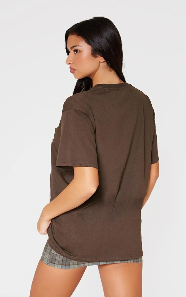 PrettyLittleThing T-Shirts*Chocolate Amalfi Oversized T Shirt
