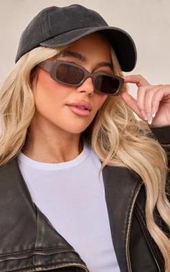 PrettyLittleThing Sunglasses*Arm Detail Rounded Rectangular Sunglasses