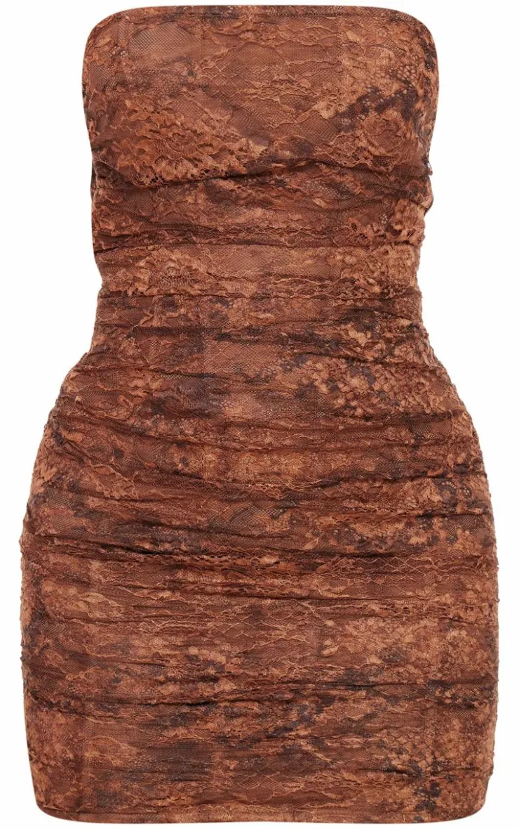 Bandeau Lace Bodycon Dress-PrettyLittleThing Discount