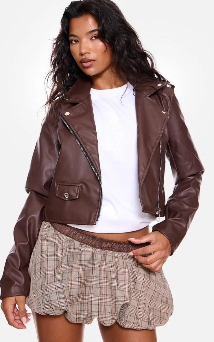 PrettyLittleThing Faux Leather Jackets*Basic Faux Leather Biker Jacket
