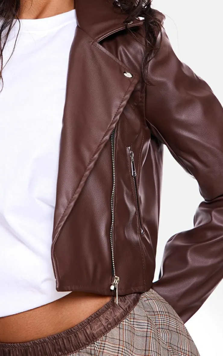 PrettyLittleThing Faux Leather Jackets*Basic Faux Leather Biker Jacket
