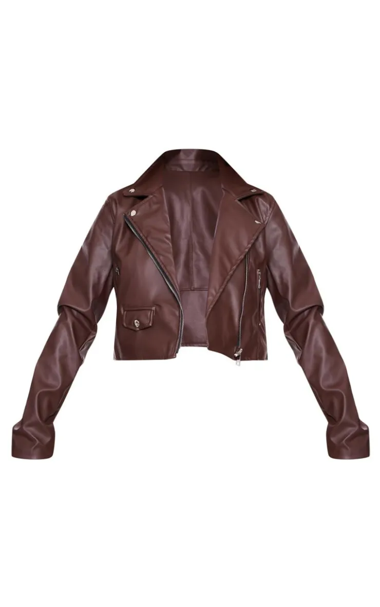 PrettyLittleThing Faux Leather Jackets*Basic Faux Leather Biker Jacket