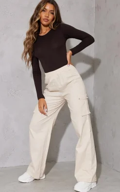 PrettyLittleThing Basic Tops*Basic Long Sleeve Crew Neck Bodysuit