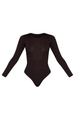 PrettyLittleThing Basic Tops*Basic Long Sleeve Crew Neck Bodysuit
