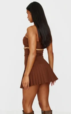 Belted Pleated Skirt Bodycon Dress-PrettyLittleThing Sale