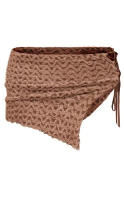 Best PrettyLittleThing Chocolate Faux Fur Patterned Tie Side Mini Skirt Brown
