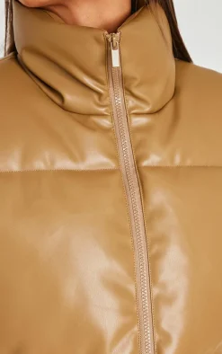 PrettyLittleThing Puffer Jackets*Faux Leather Drop Hem Vest
