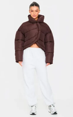 PrettyLittleThing Puffer Jackets*Quilted Asymmetric High Neck Puffer Jacket