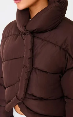 PrettyLittleThing Puffer Jackets*Quilted Asymmetric High Neck Puffer Jacket