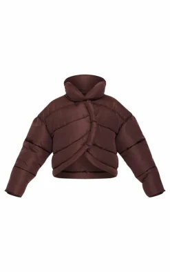 PrettyLittleThing Puffer Jackets*Quilted Asymmetric High Neck Puffer Jacket