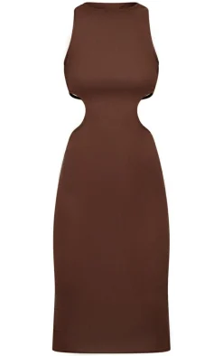 Rib Cut Out Side Midi Dress-PrettyLittleThing Discount
