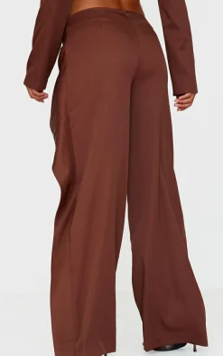 Best PrettyLittleThing Twist Detail Pants Chocolate Brown
