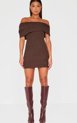 Brushed Rib Asymmetric Bodycon Dress-PrettyLittleThing Best