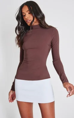 Contrast Hem High Neck Bodycon Dress-PrettyLittleThing Hot